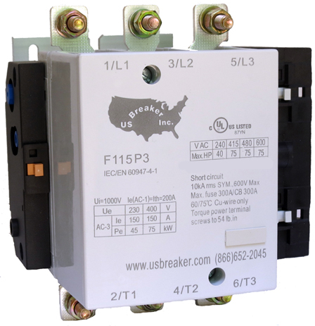 F115 UL Contactor 115A 3P 120Vac Coil (Will Replace Telemecanique LC1-F115-G6 or LC1F115 120V)