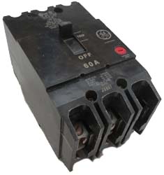 Large image of item: GE  TEY340 Circuit Breaker TEY 3P  40A  14KA @ 480/277V -New