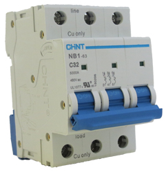 LSis BK63H 3 Amp 3 Pole Din Rail MCB Circuit Breaker - UL1077 10kA @ 480V/6kA @ 240V