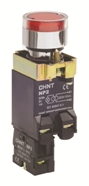 Large image of item: CHNT Brand Illuminated LED Pushbutton-Red-110V-1NO Aux-Will Replace Telemecanique XB2BW3461