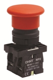CHNT Brand Mushroom Stop Button-Red-1NC Aux-Twist Rel-Will Replace Telemecanique XB2BS442