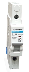 US Breaker C60 1P 01A UL489 DIN Rail MCB 10KA@277V (Like Eaton FAZ C1 1 NA SP or Square D M9F42101)